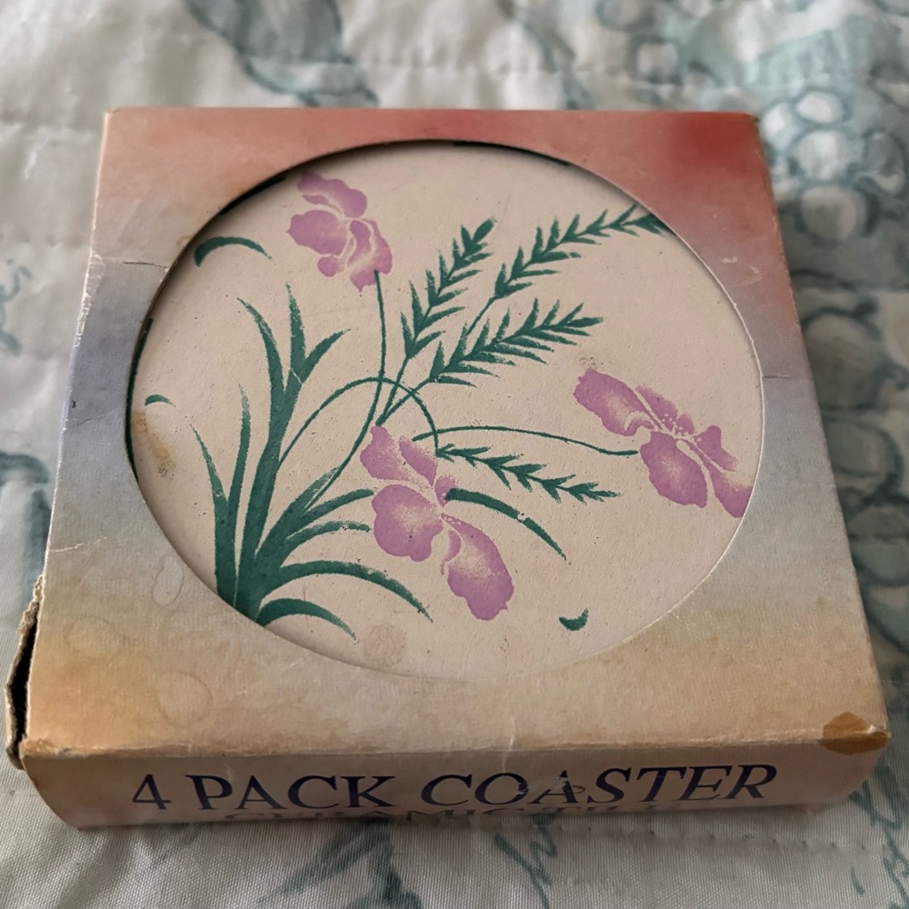 Vintage Floral Coaster Set of 4 Ceramic Dollar Tree